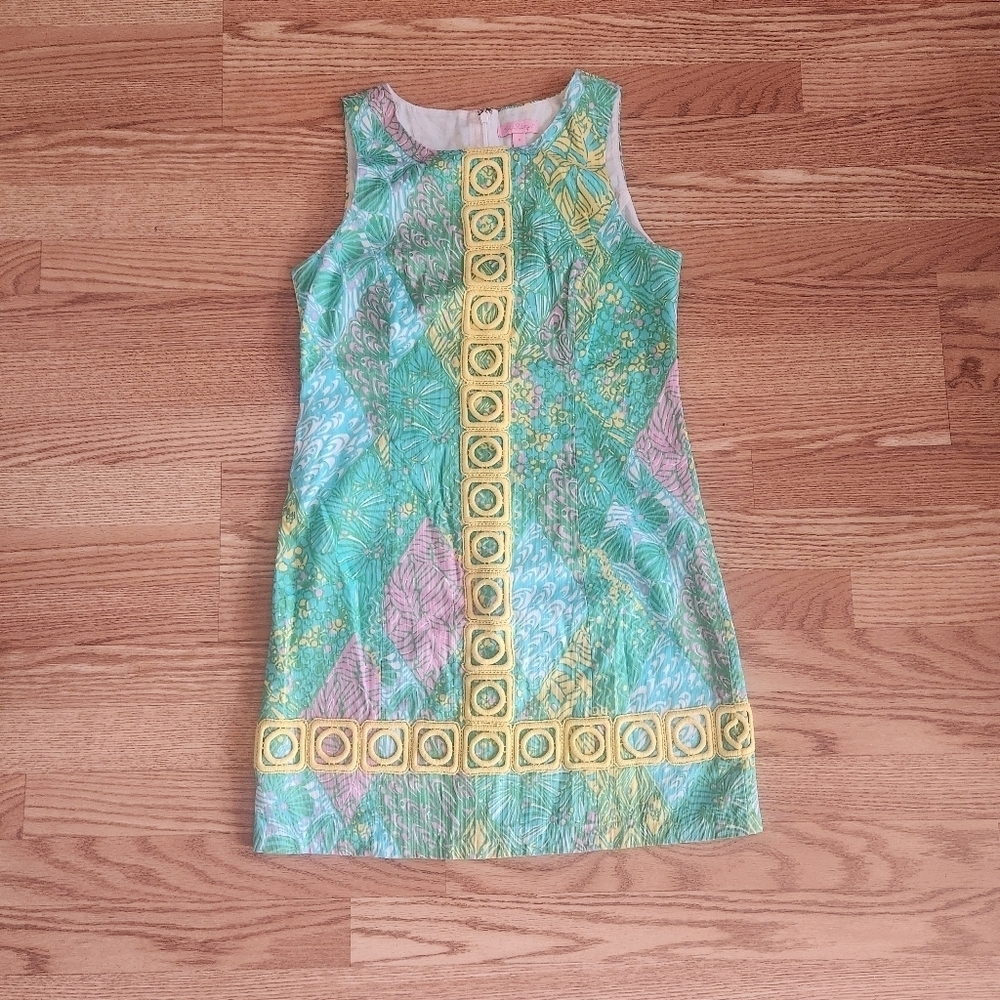 EUC Lilly Pulitzer Mila Shift Dress In Sun Dance, Size 8